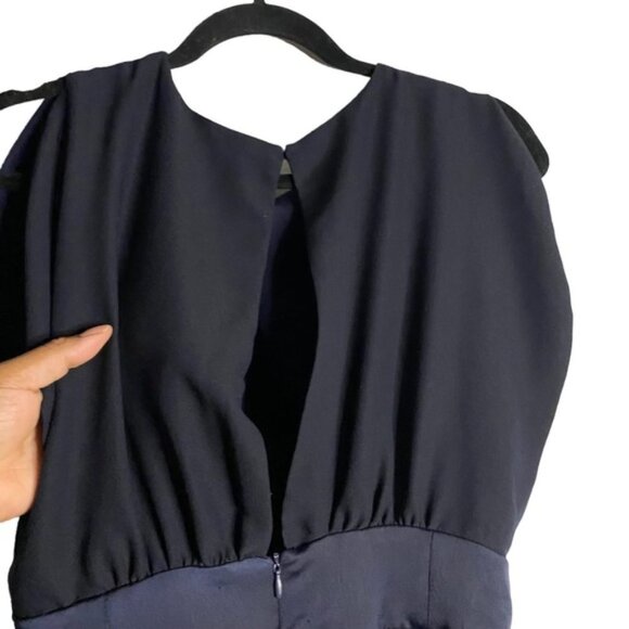 Zara Women's Navy Frilled Leg Sash Waist Sleeveless Jumpsuit - Picture 8 of 11